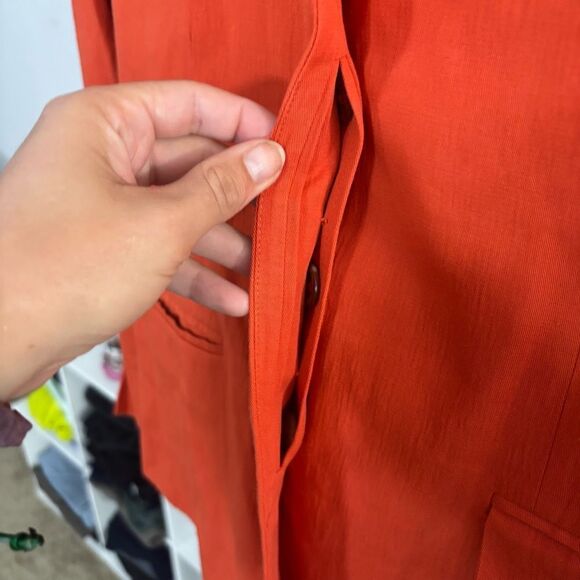 VINCE. Women's Orange Blazer wool blend size 8 (medium) preppy quiet luxury - Picture 5 of 6